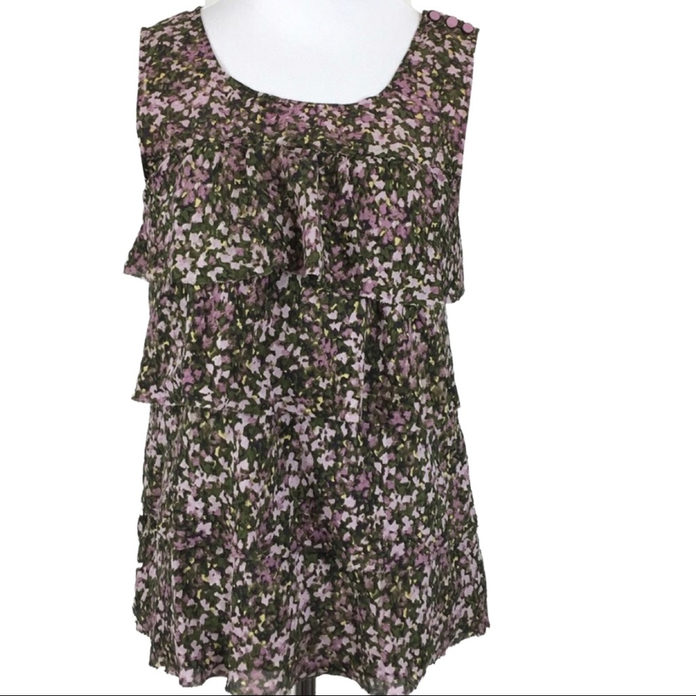 J. Crew Size 4 Sleeveless Floral 100% Silk Top